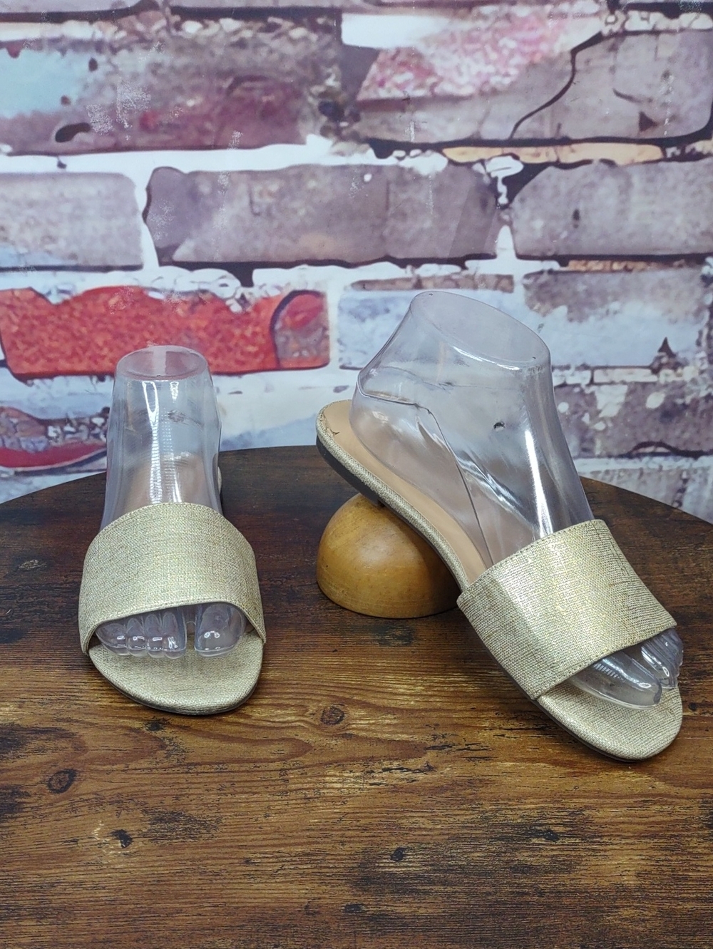 Banana Republic Metallic Gold Slide Mules